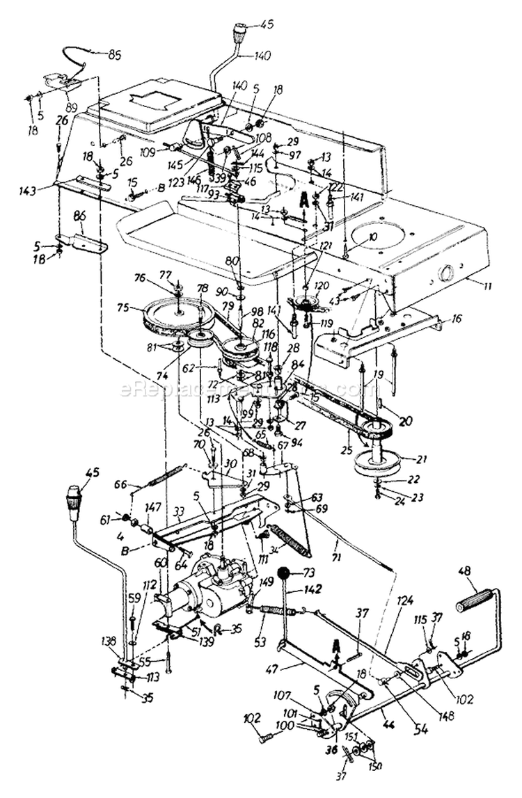 Page C Diagram and Parts List for 133M617G000 1993 MTD Lawn Tractor