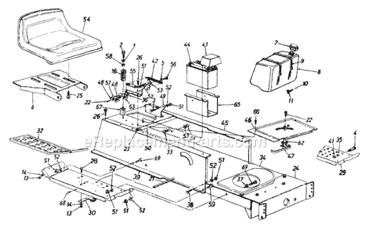 Page F Diagram and Parts List for 133P670G129 1993 MTD Lawn Tractor