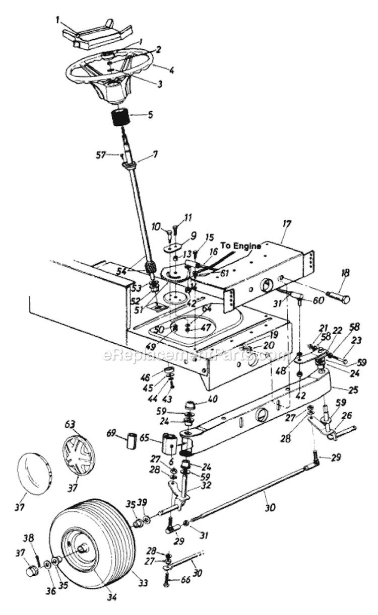 Page H Diagram and Parts List for 133P670G129 1993 MTD Lawn Tractor