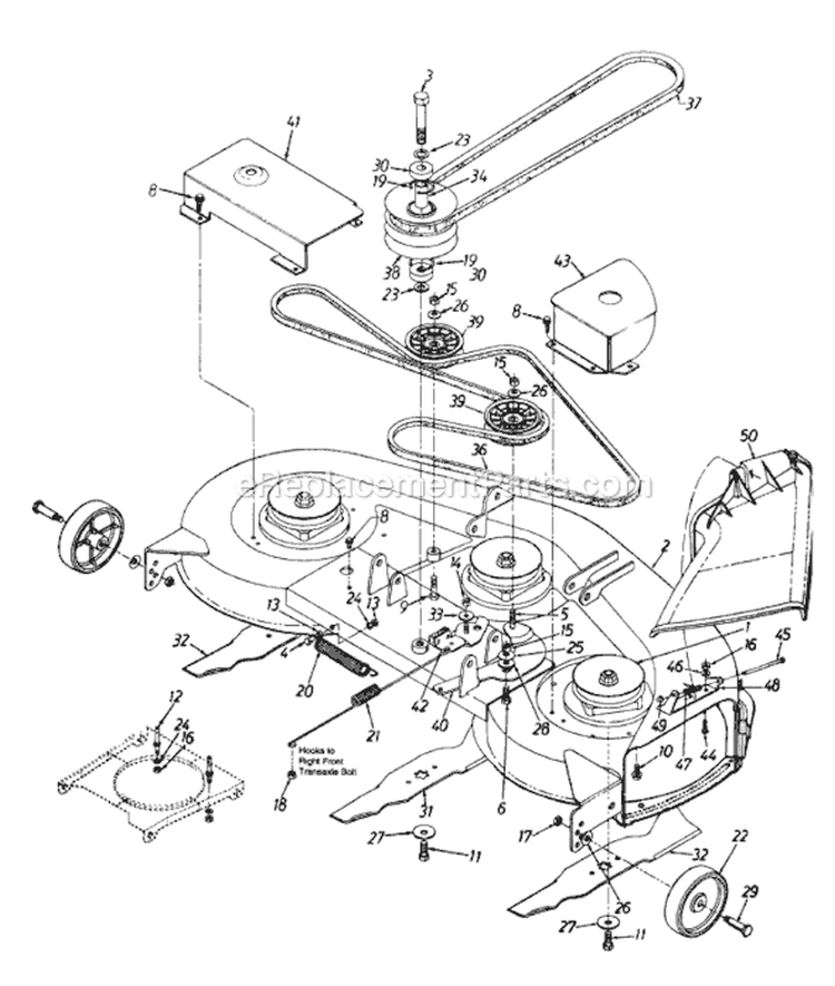 Page A Diagram and Parts List for 133P679H026 1993 MTD Lawn Tractor