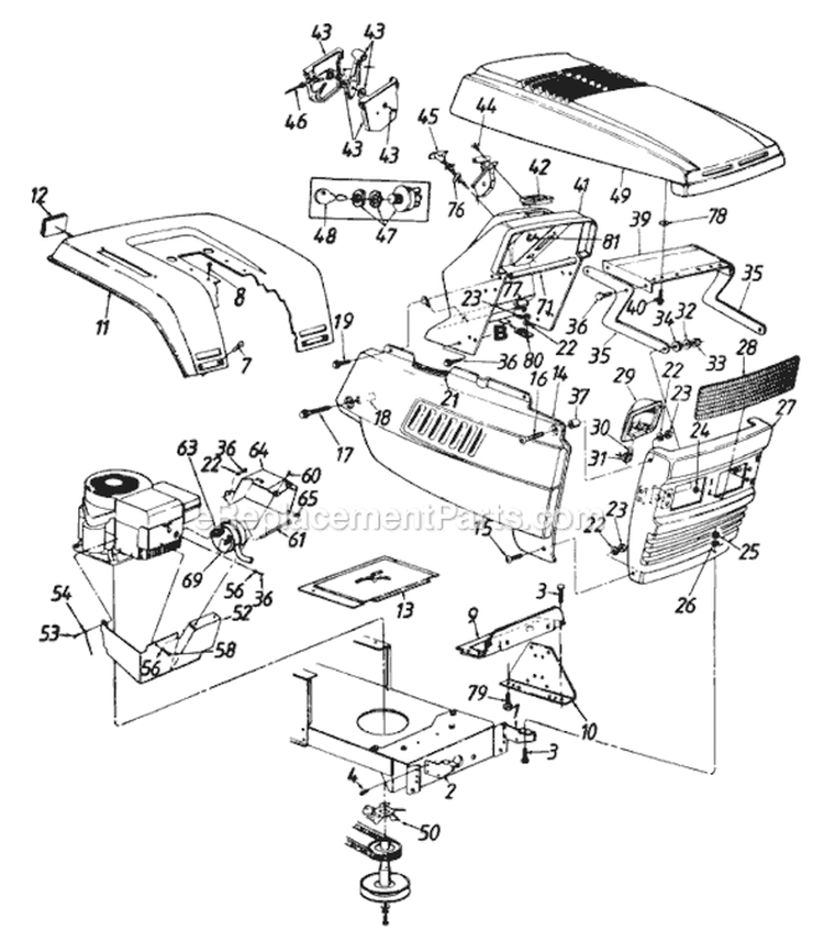 Page D Diagram and Parts List for 133P679H026 1993 MTD Lawn Tractor