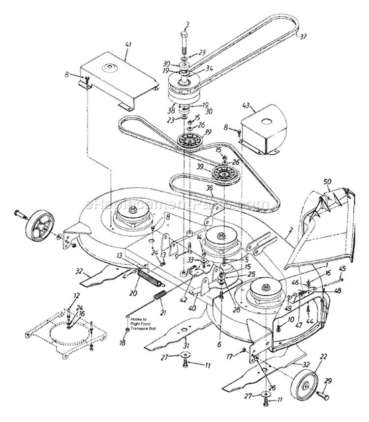 Page A Diagram and Parts List for 133P679H000 1993 MTD Lawn Tractor