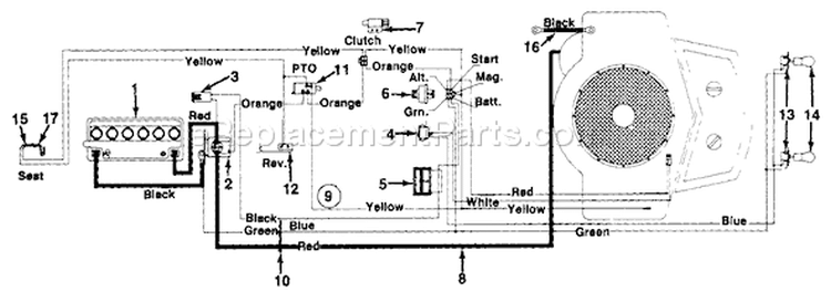 Page C Diagram and Parts List for 133Q678H736 4803110 -1993 MTD Lawn Tractor