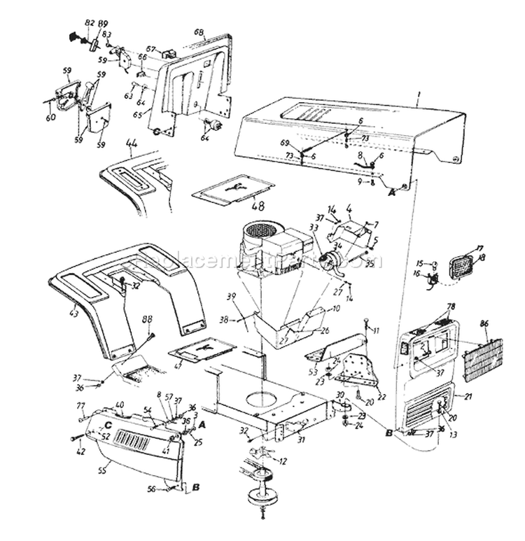 Page D Diagram and Parts List for 133Q678H736 4803110 -1993 MTD Lawn Tractor