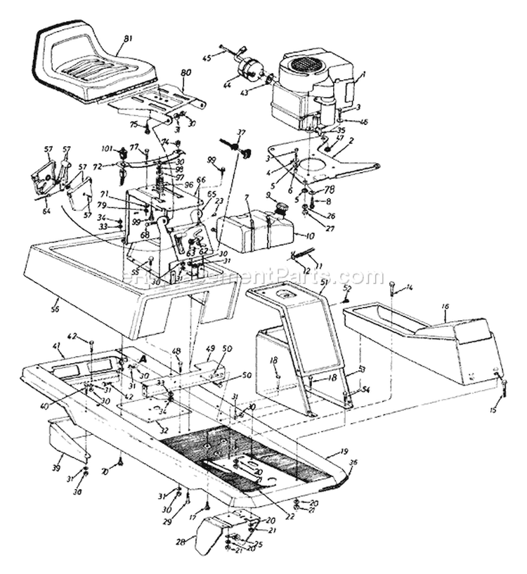 Page E Diagram and Parts List for 134B560B336 1994 MTD Lawn Tractor
