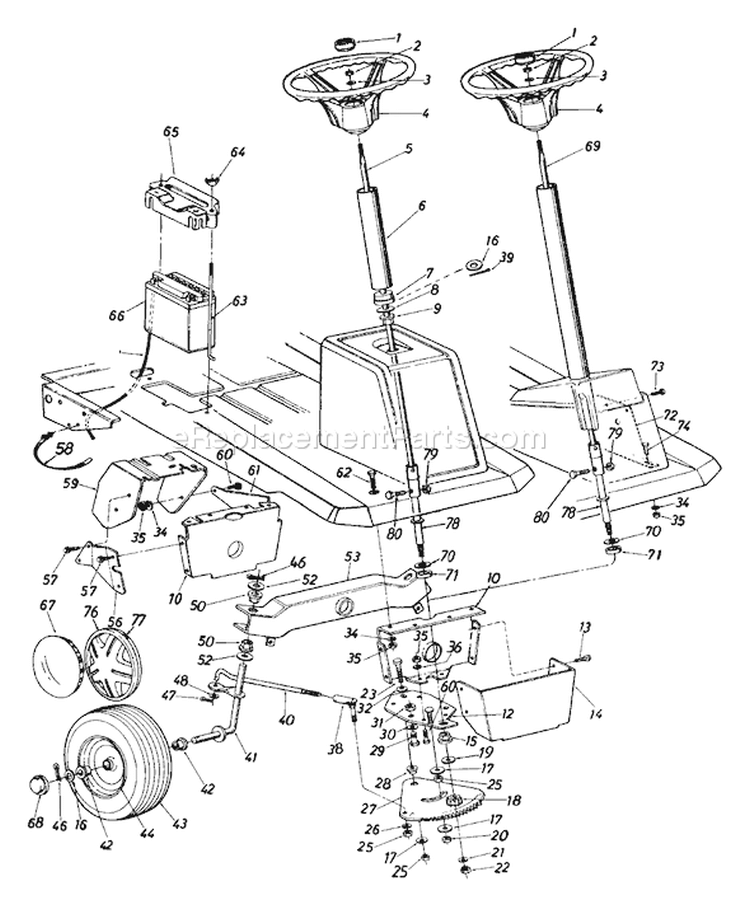 Page F Diagram and Parts List for 134B560B336 1994 MTD Lawn Tractor
