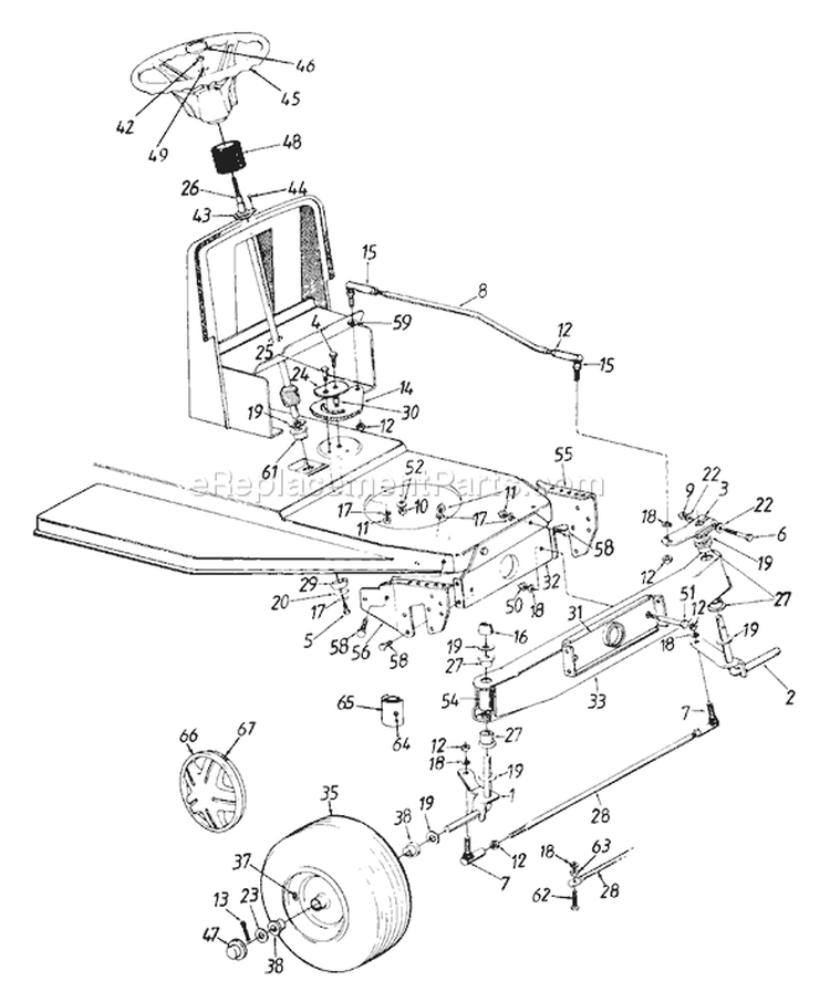 Page E Diagram and Parts List for 134H450F192 1994 MTD Lawn Tractor
