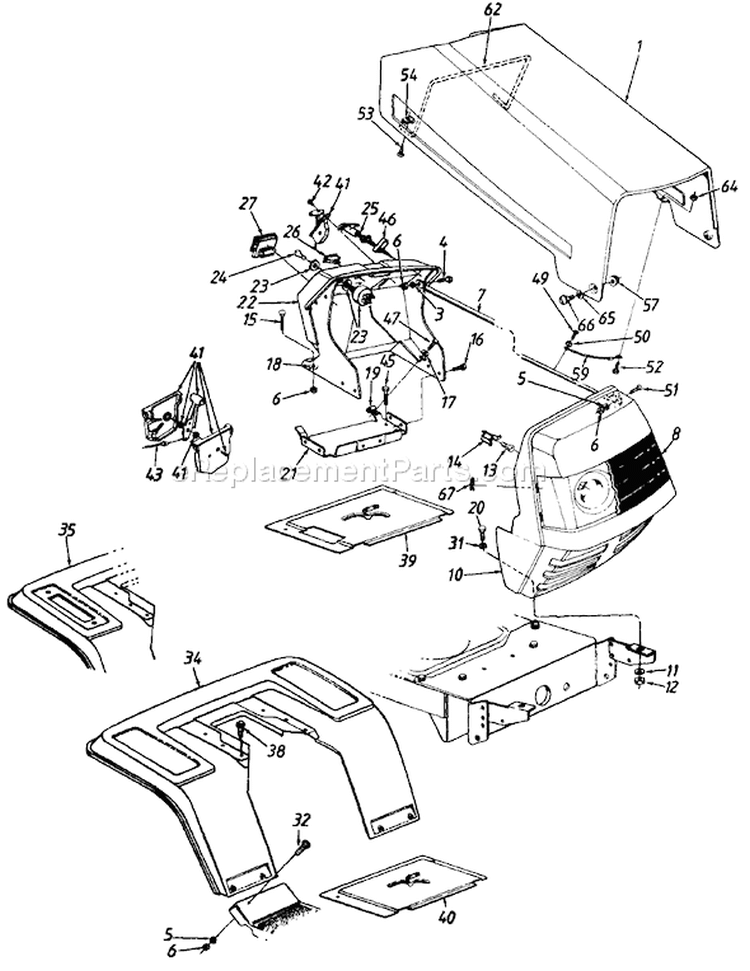 Page D Diagram and Parts List for 134L671F000 1994 MTD Lawn Tractor