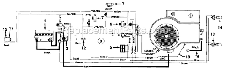 Page C Diagram and Parts List for 134L673G713 1994 MTD Lawn Tractor