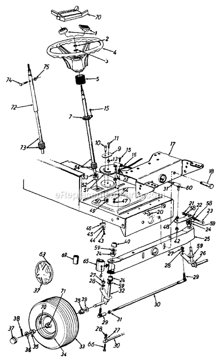 Page H Diagram and Parts List for 134L673G713 1994 MTD Lawn Tractor
