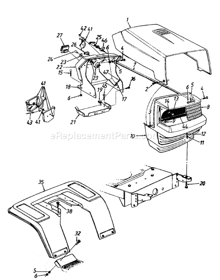 Page F Diagram and Parts List for 134I600F000 1994 MTD Lawn Tractor