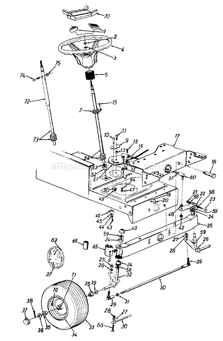 Page H Diagram and Parts List for 134L660G000 1994 MTD Lawn Tractor