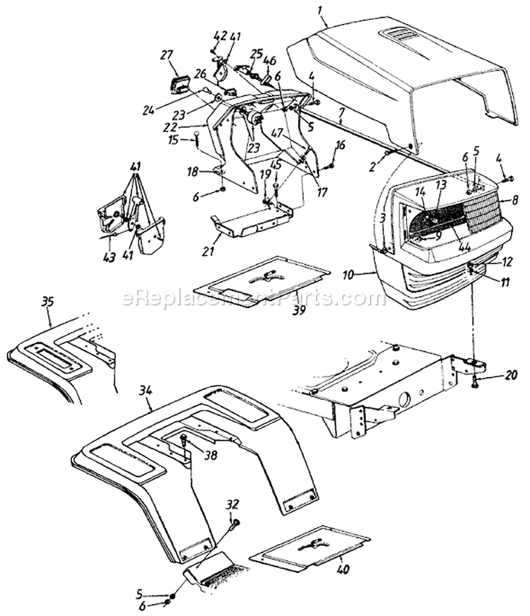 Page D Diagram and Parts List for 134P670H000 1994 MTD Lawn Tractor