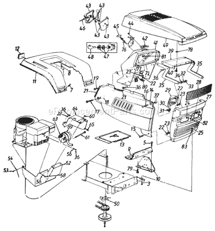 Page D Diagram and Parts List for 134P679H033 1994 MTD Lawn Tractor