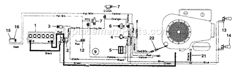 Page F Diagram and Parts List for 134R619G000 1994 MTD Lawn Tractor
