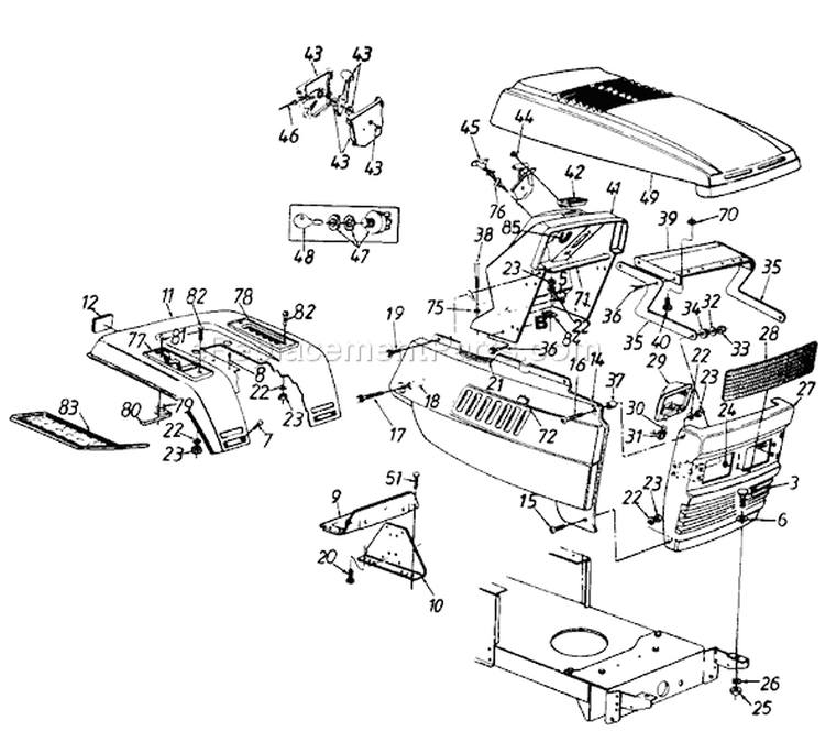 Page G Diagram and Parts List for 134R619G000 1994 MTD Lawn Tractor