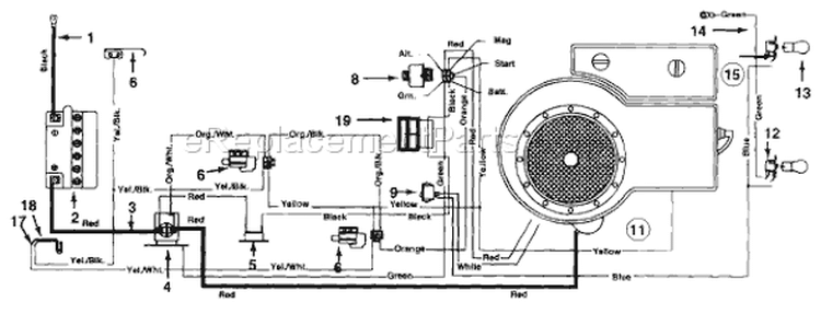 Page C Diagram and Parts List for 134Y450F033 1994 MTD Lawn Tractor