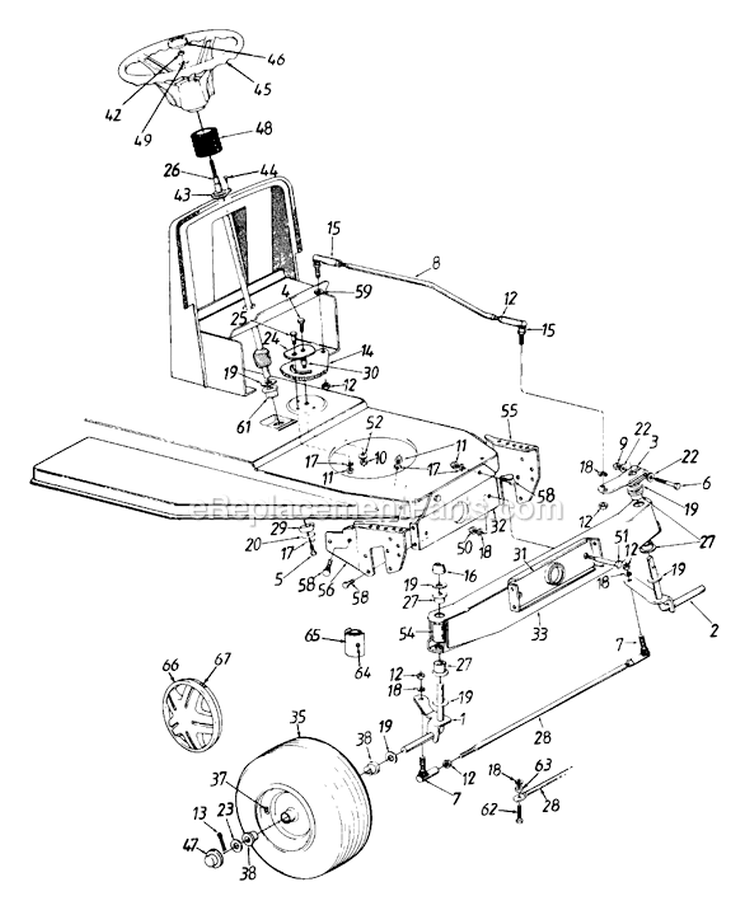 Page E Diagram and Parts List for 134Y451F704 1994 MTD Lawn Tractor