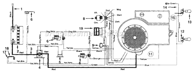 Page C Diagram and Parts List for 134Y452F000 1994 MTD Lawn Tractor