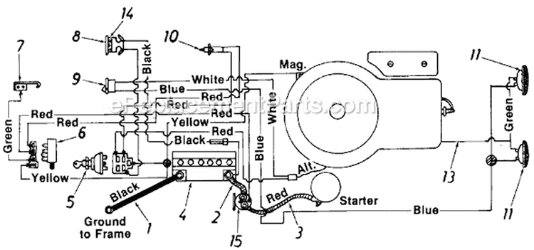 Page C Diagram and Parts List for 135-398-033 1985 MTD Lawn Tractor