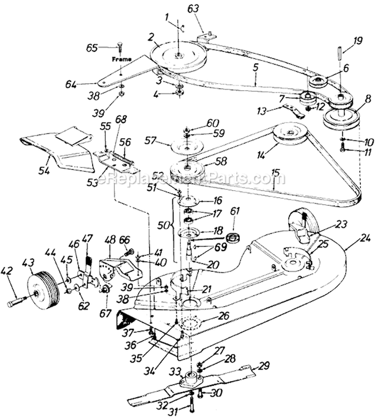 Page F Diagram and Parts List for 135-398-033 1985 MTD Lawn Tractor
