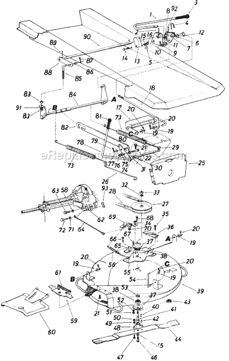 Page G Diagram and Parts List for 135-501-371 1985 MTD Lawn Tractor