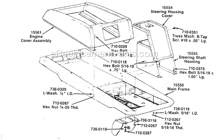 Page H Diagram and Parts List for 135-511-054 1985 MTD Lawn Tractor