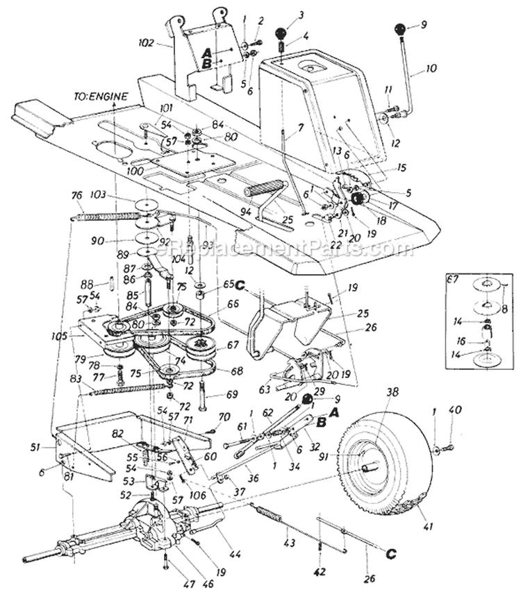 Page D Diagram and Parts List for 135-518-138 1985 MTD Lawn Tractor