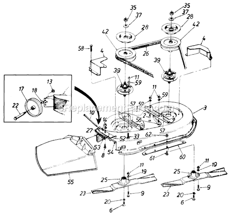 Page J Diagram and Parts List for 135-600-002 1995 MTD Lawn Tractor