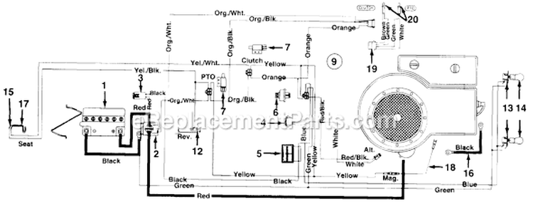 Page D Diagram and Parts List for 135-600-002 1995 MTD Lawn Tractor