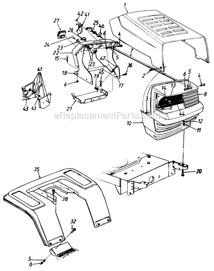 Page I Diagram and Parts List for 135-600-002 1995 MTD Lawn Tractor