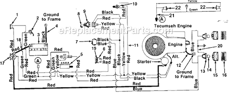 Page D Diagram and Parts List for 135-618-009 1985 MTD Lawn Tractor