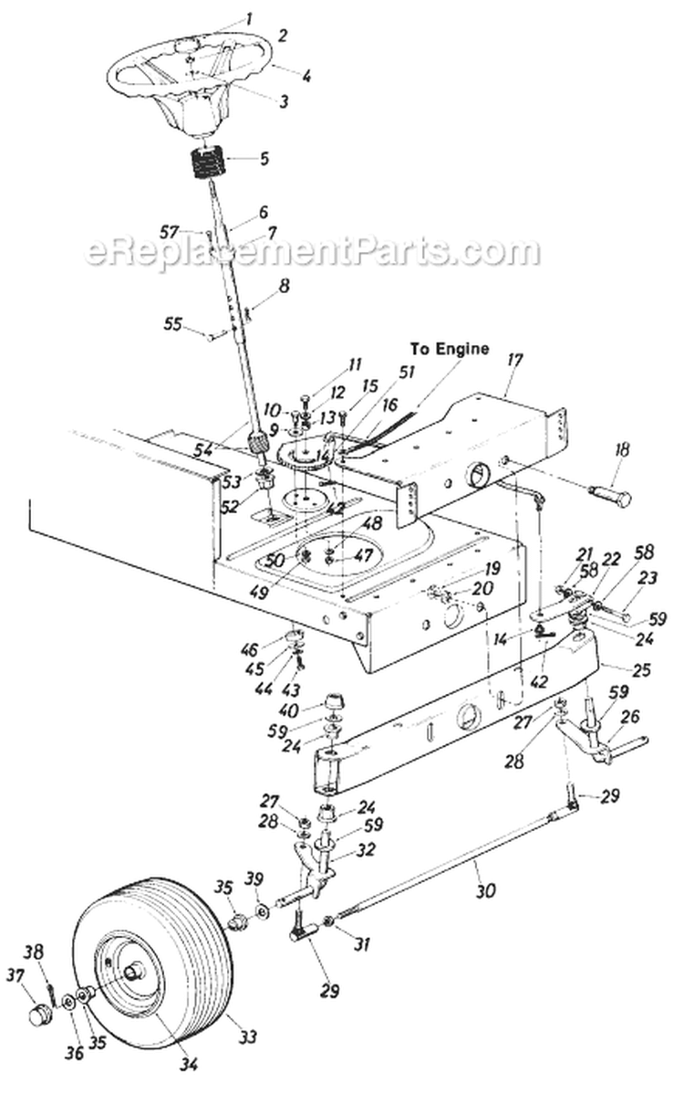 Page H Diagram and Parts List for 135-618-009 1985 MTD Lawn Tractor