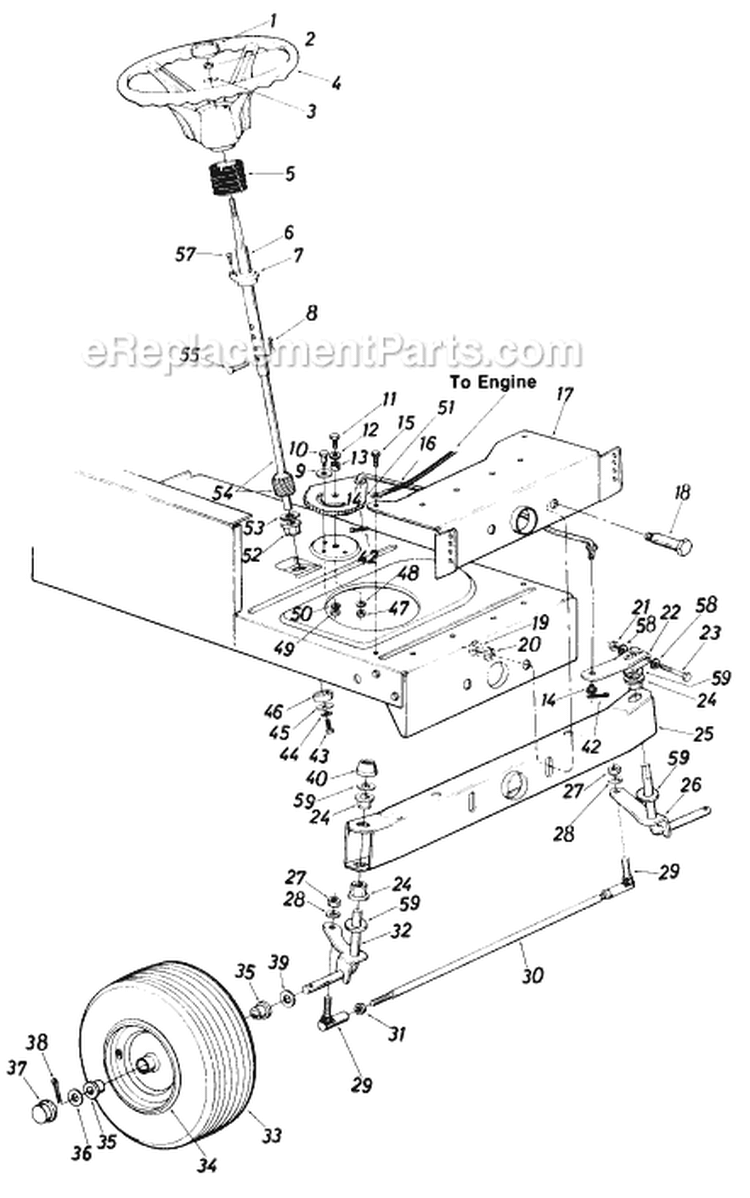 Page H Diagram and Parts List for 135-620-754 1985 MTD Lawn Tractor