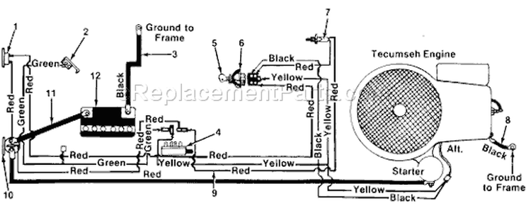 Page F Diagram and Parts List for 135-638P033 1985 MTD Lawn Tractor