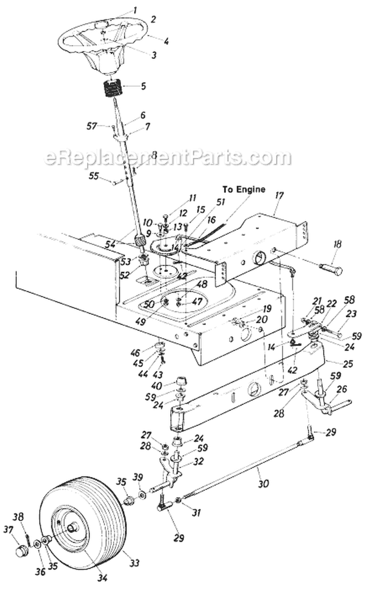 Page H Diagram and Parts List for 135-668-929 1985 MTD Lawn Tractor