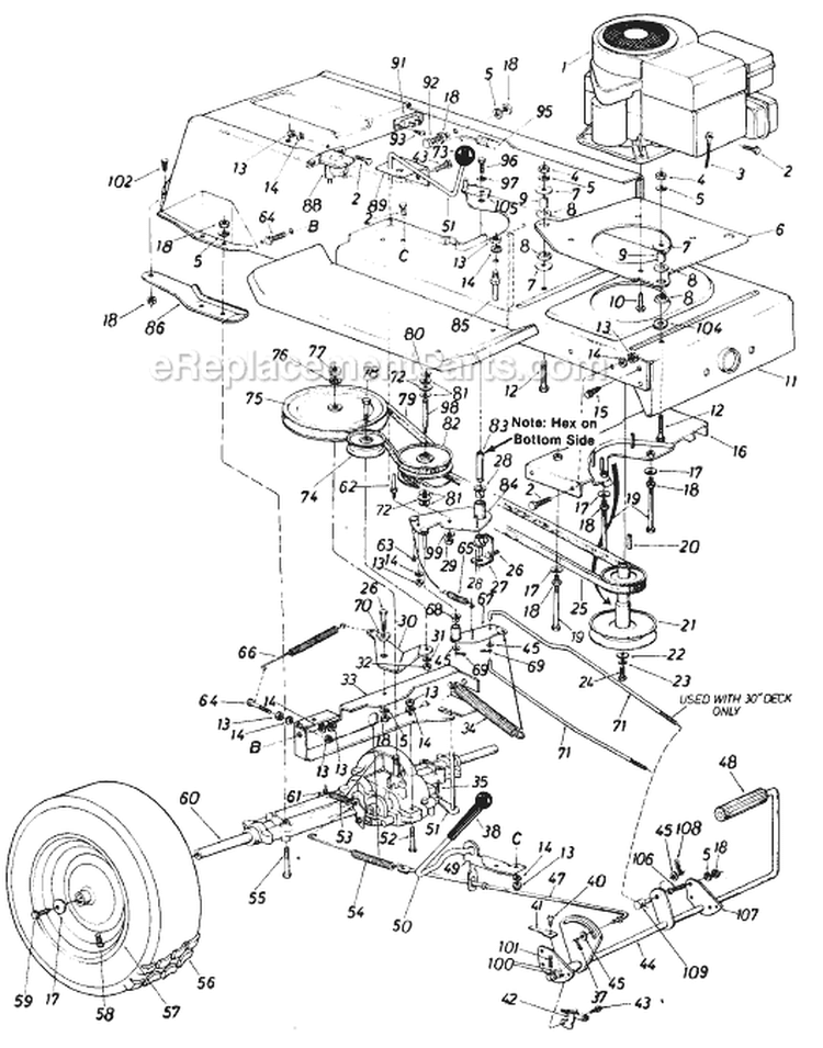 Page I Diagram and Parts List for 135-668-929 1985 MTD Lawn Tractor