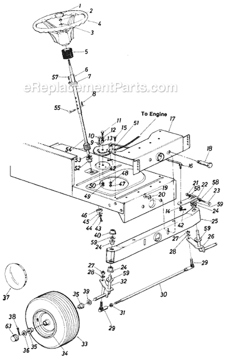 Page K Diagram and Parts List for 135-669-022 1985 MTD Lawn Tractor