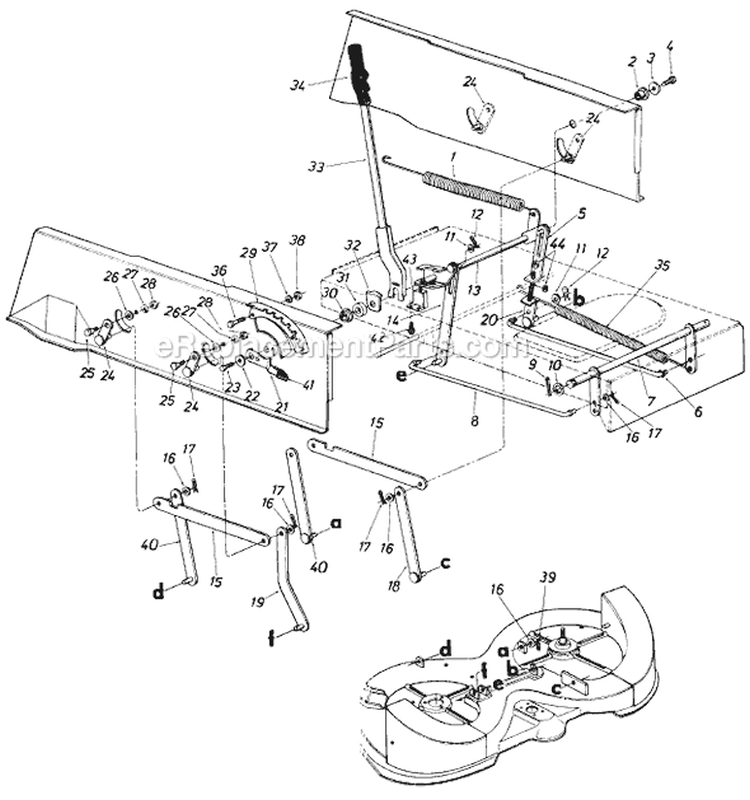 Page E Diagram and Parts List for 135-669-022 1985 MTD Lawn Tractor