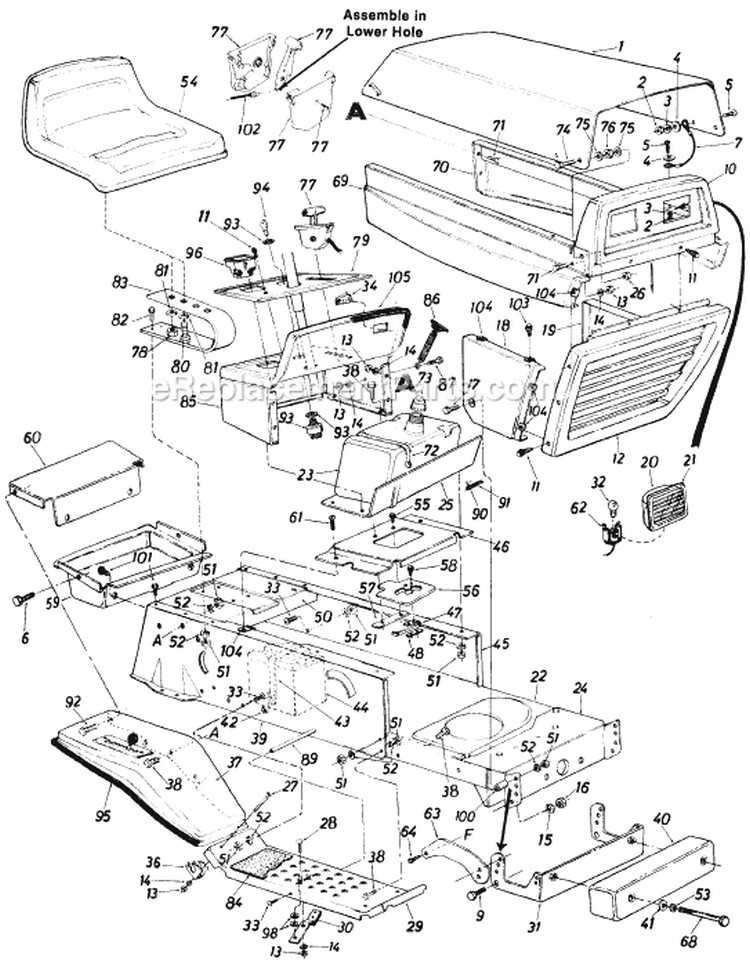 Page I Diagram and Parts List for 135-669-022 1985 MTD Lawn Tractor