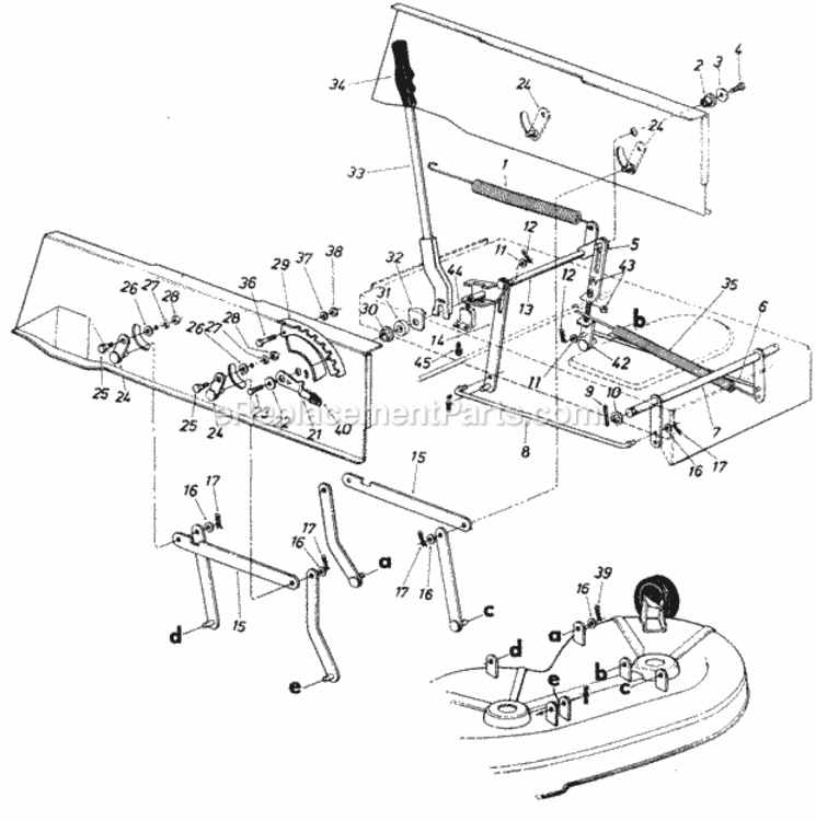 Page R Diagram and Parts List for 135-698-000 1985 MTD Lawn Tractor