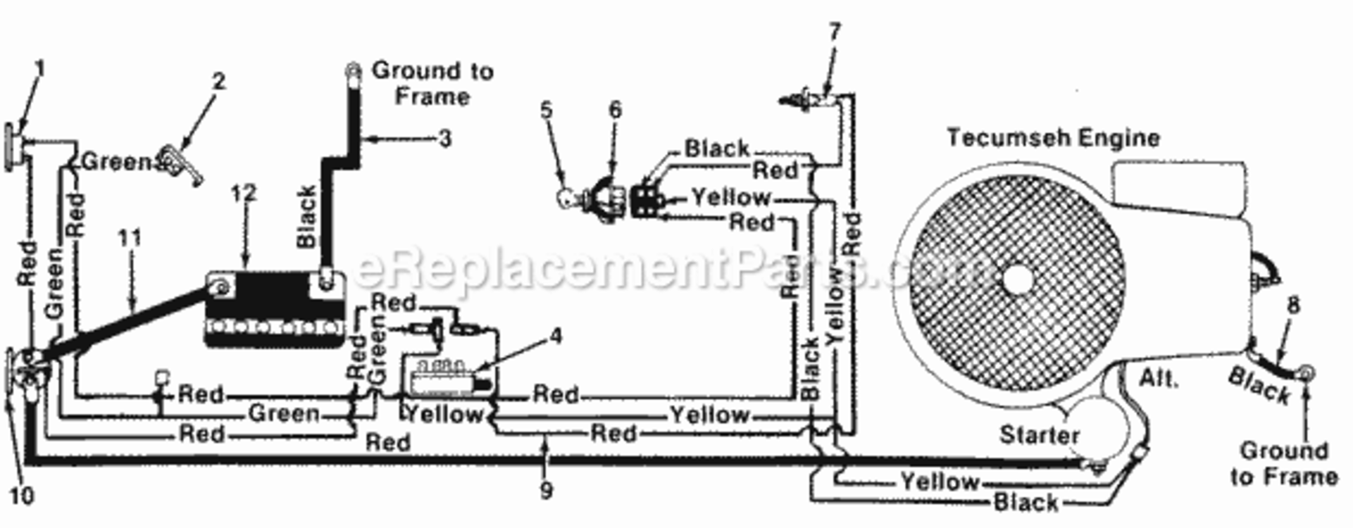 Page H Diagram and Parts List for 135-698-000 1985 MTD Lawn Tractor