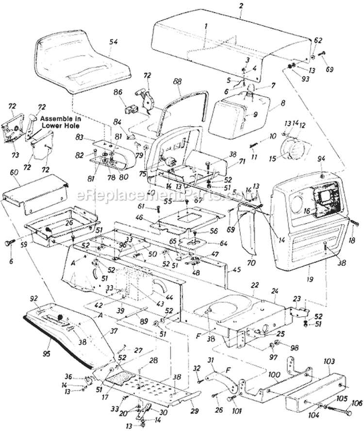 Page A Diagram and Parts List for 135-699-196 1985 MTD Lawn Tractor