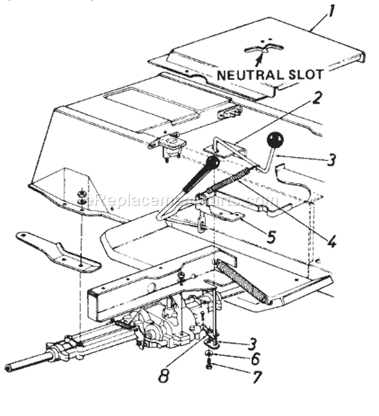 Page B Diagram and Parts List for 135-704-033 1985 MTD Lawn Tractor