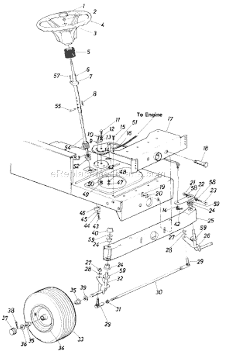 Page D Diagram and Parts List for 135-704-033 1985 MTD Lawn Tractor