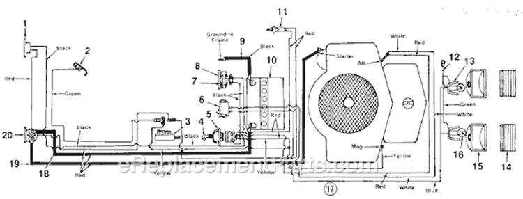 Page A Diagram and Parts List for 135-705-000 1985 MTD Lawn Tractor