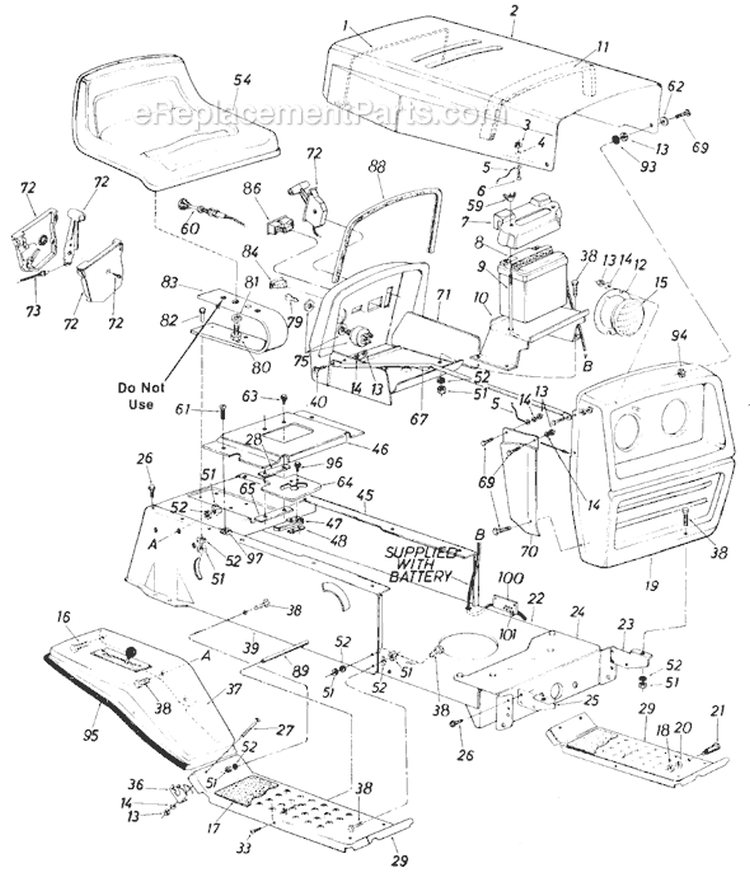 Page C Diagram and Parts List for 135-714-000 1985 MTD Lawn Tractor