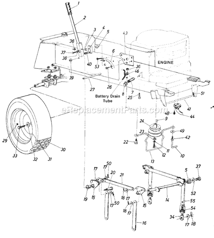 Page F Diagram and Parts List for 135-727-000 1985 MTD Lawn Tractor