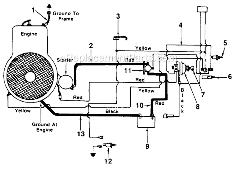Page B Diagram and Parts List for 13504-8 1988 MTD Lawn Tractor