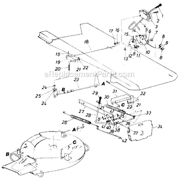 Page G Diagram and Parts List for 13504-8 1988 MTD Lawn Tractor